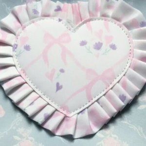 New Stoney Clover Lane SET of 4 COASTER High Tea Ruffle Sugar Cube White Pink